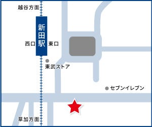 ハウスドゥ  家・不動産買取専門店  新田駅前の周辺地図