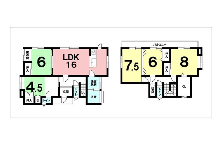 【間取り】
5LDK+ウォークインクローゼット【建物面積124.91㎡(37.78坪)】