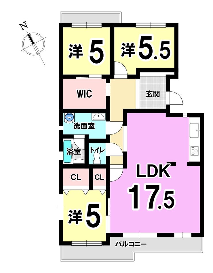【間取り】
◆志井サンハイツ19号棟◆角部屋◆LDK約15帖以上◆ペット不可◆ウォークインクローゼット◆追焚機能