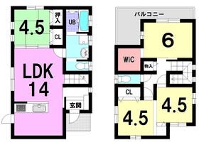 【間取り図】
【建築プラン例…みなみの家】
・省令準耐火構造
・オール電化