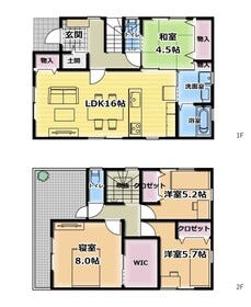 2階建て４LDKタイププラン　延床面積102.47㎡（30.93坪）