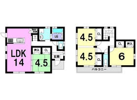 【間取り図】
【建築プラン例…みなみの家】
・吹付断熱で夏涼しく、冬あったか♪
・火災保険が抑えられる省令準耐火構造