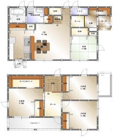 【間取り図】
建築例、間取りイメージです。
土間収納とWIC,パントリーに注目！
オプションが含まれている場合や、実際の施工例と異なる場合があります。