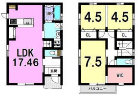 【間取り図】
【建築プラン例…みなみの家】
付帯費用込々プラン。間取りも規定内で自由に設計可能