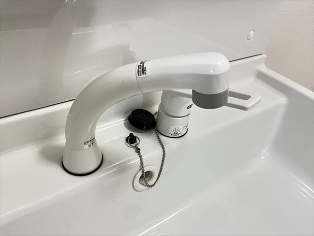 ハンドシャワー付き洗面台。