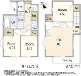 【間取り図】
2階建て3LDKタイプ
2階リビングで家族のプライバシーが守れます
全居室収納付き・フローリングで使い勝手の良い間取り