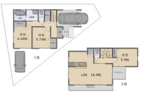 【間取り図】
参考プランです。
建築条件付きではないので、お好きなハウスメーカーさんで建築可能です。