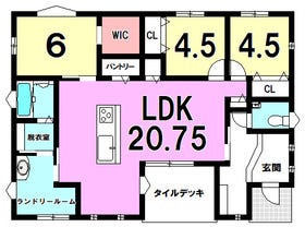 【間取り図】
【建築プラン例…みなみの家】
・吹付断熱
・オール電化