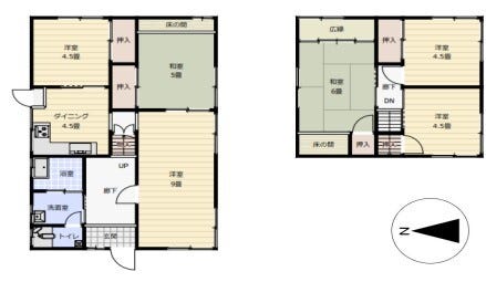 【間取り】
☆6DK☆　土地面積217.88㎡・建物面積113.8㎡　