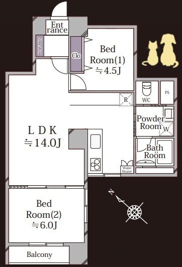 【間取り】
2DK+WIC