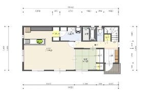 プラン2　4LDKのお家　1750万円
建物面積102.67㎡
１階部分間取り