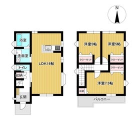 【間取り図】
プラン1　3LDKのお家