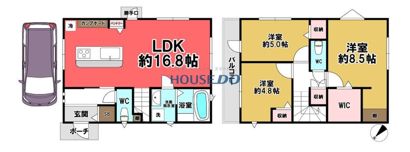 【間取り】
☆住宅ローン返済額 月々9万円台からご検討いただけます☆大好評自己資金0円プランご紹介可能です♪Web上ではお伝えできない当物件の魅力が多数ございます！お問合せ、心よりお待ちいたしております！