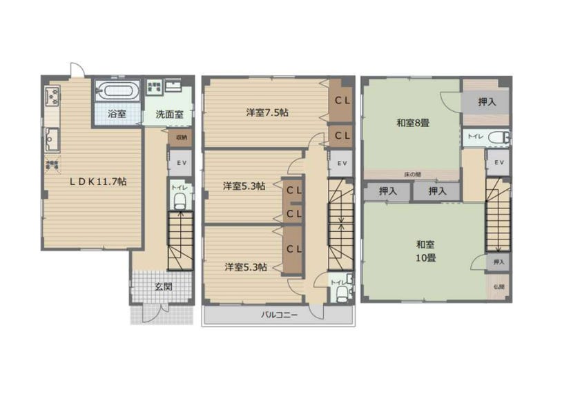 【間取り】
エレベーターのある３階建て！