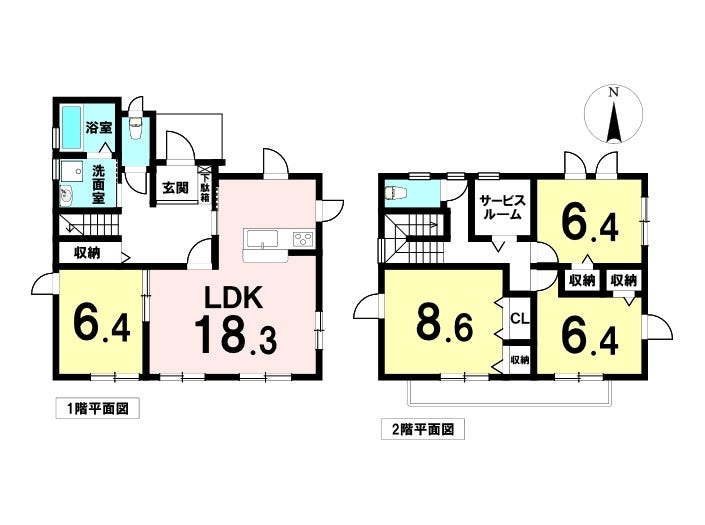 【間取り】
全居室6帖以上で広々としております。
名鉄名古屋本線「新清洲」駅より徒歩10分の立地！