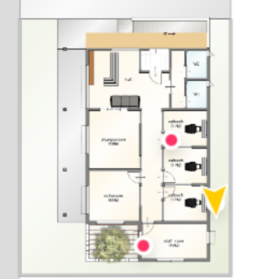 【間取り図】
美容院物件イメージパース・図面
