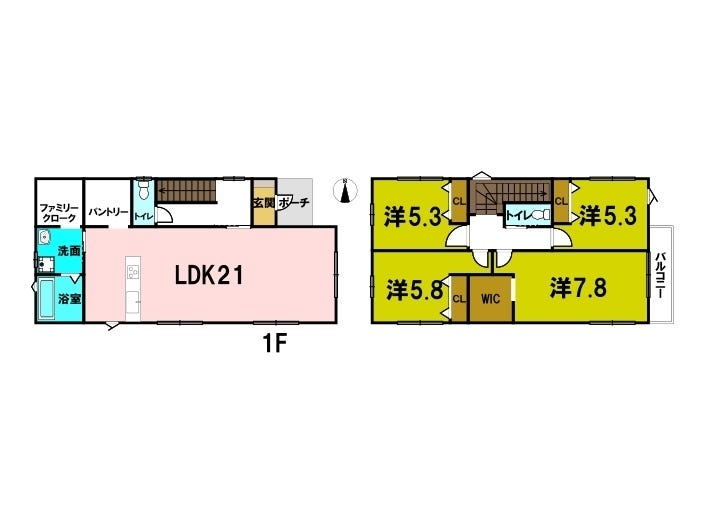 【間取り】
ゆとりある「4LDK」のお家☆彡豊富な収納スペースとウオークインクローゼット