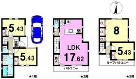 【間取り図】
◎建築プラン
構造：木造3階建
間取り：4ＬＤＫ+カースペース1台分
建物価格：2130万円