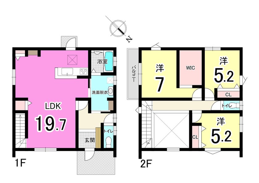 【間取り】
八幡西区馬場山緑 3LDK新築戸建て♪洗練されたデザイン♪マックスバリュ真名子店徒歩17分便利