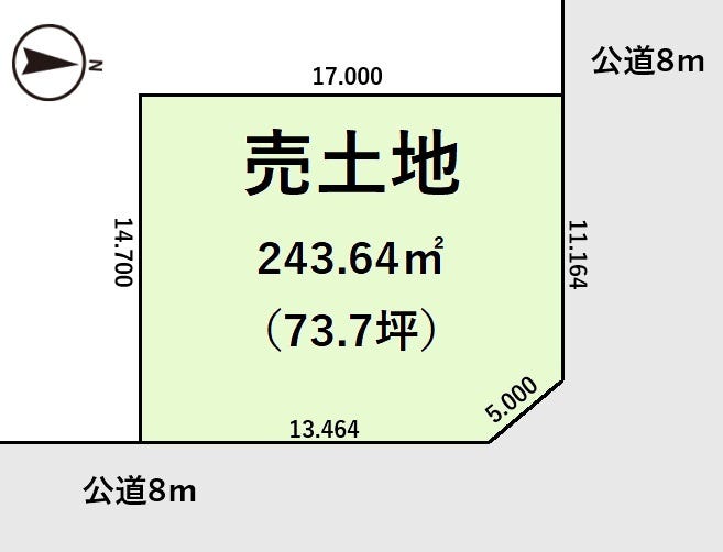 【区画図】
開放感が得られる角地は設計の自由度も高く、理想とする家の建築にアドバンテージがあります。