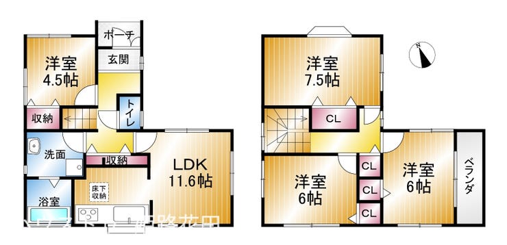 【間取り】
現況と異なる場合は現況優先と致します。