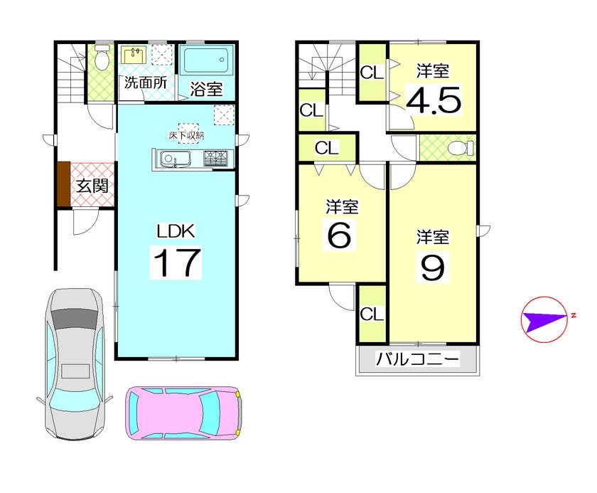 【間取り】
駐車スペース2台分あり♪
長期優良住宅♪