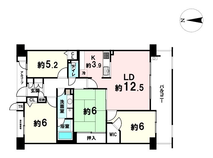 【間取り】
4LDK、専有面積85.45m2、バルコニー面積13.77㎡、南向きの明るく開放的なお住まいです♪