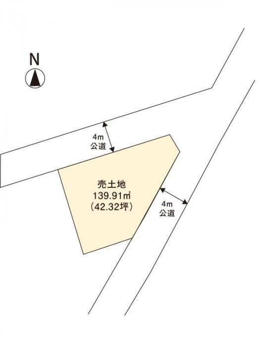 【区画図】
土地面積：139.91㎡（42.32坪）