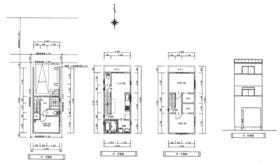 【間取り図】
駐車場付き3階建てプランです。