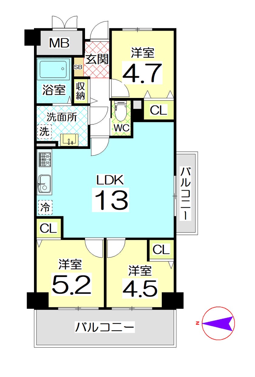 【間取り】
令和6年11月改装♪
角部屋♪