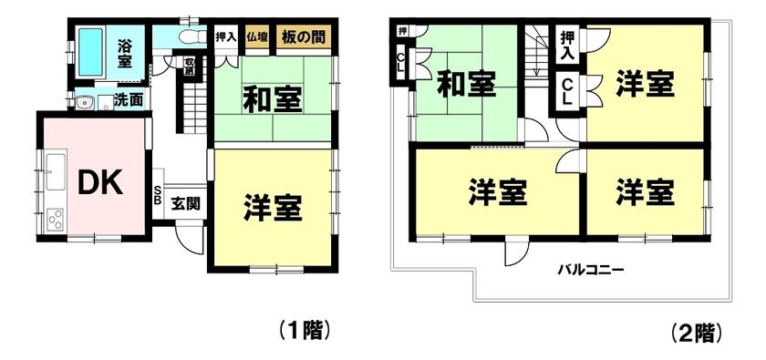 【間取り】
【内覧受付中】那覇市首里金城町３丁目！RC構造・2階建・専有面積約108㎡・6DK・駐車場１台可能♪