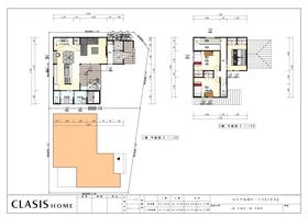 【間取り図】
☆A区画参考プラン☆
・建築会社　クラシスホーム
・床面積104.96㎡（31.75坪）
・上記価格は、税込価格です。
（別途、付帯工事、申請費諸費用が掛かります。）
・広々22帖LDK