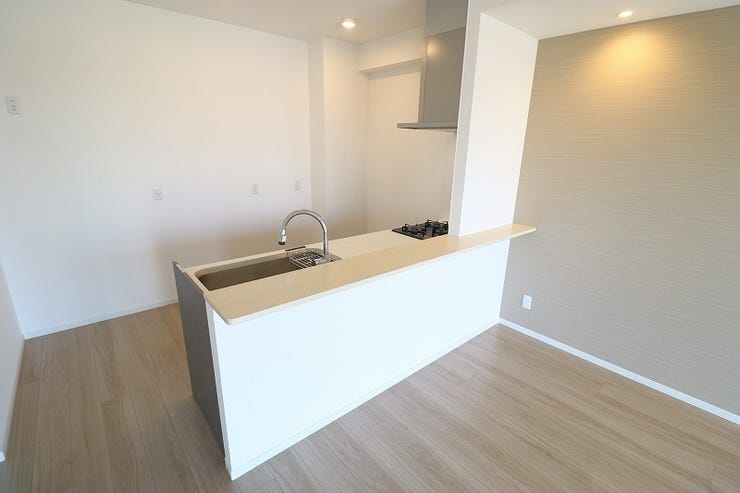 家族と会話しながらお料理できる、対面スタイル