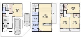 全室フローリング・2面バルコニー・LDKは16帖以上・駐車が2台まで可能・全居室収納付きと設備が整っています。