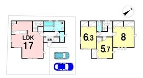 【間取り図】
全室南東向きの陽当たり良好な間取りプラン