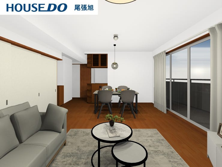 【リビング】光が優しく差し込む明るいリビング♪自然と家族が集まり、最高の家族団らんのお時間をお過ごしいただけます♪
※家具レイアウト参考イメージ(CGで作成)