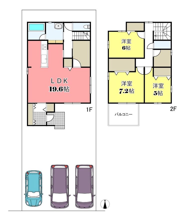 【間取り】
(8号地)3SLDK/土地面積:170.67㎡(51.62坪)/建物面積:107.66㎡(32.56坪)/駐車3台可能