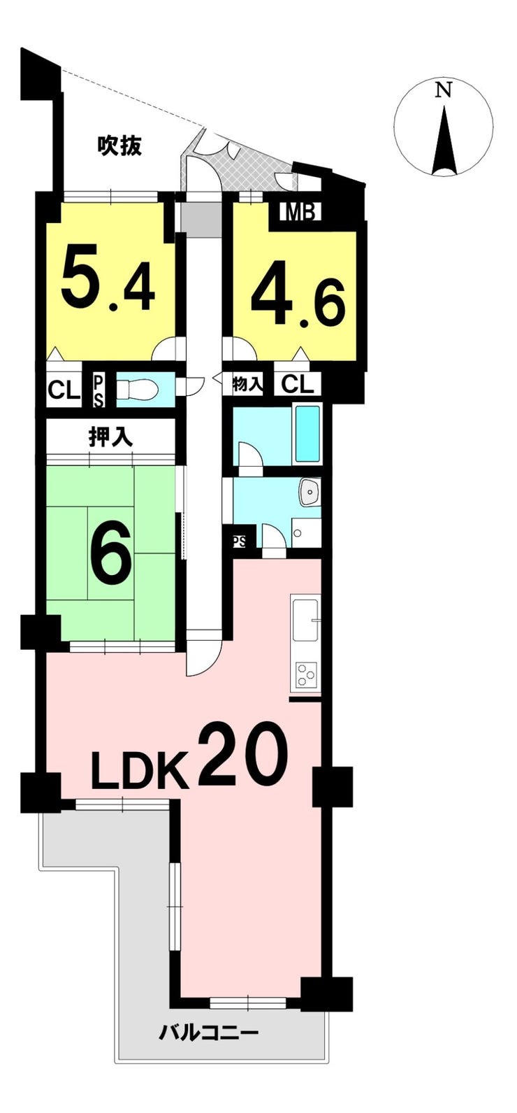 【間取り】
3LDKの間取り