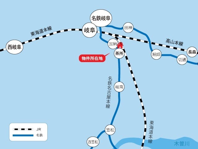 名鉄名古屋本線「加納」まで徒歩2分