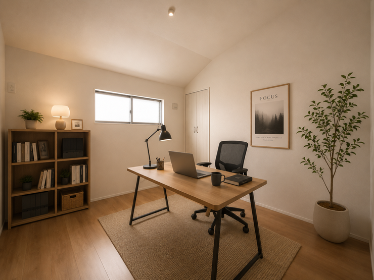 北向き部屋は柔らかな光が長時間続くので、
勉強やデスクワークなど落ち着いて作業したいという方には
向いているといえます。