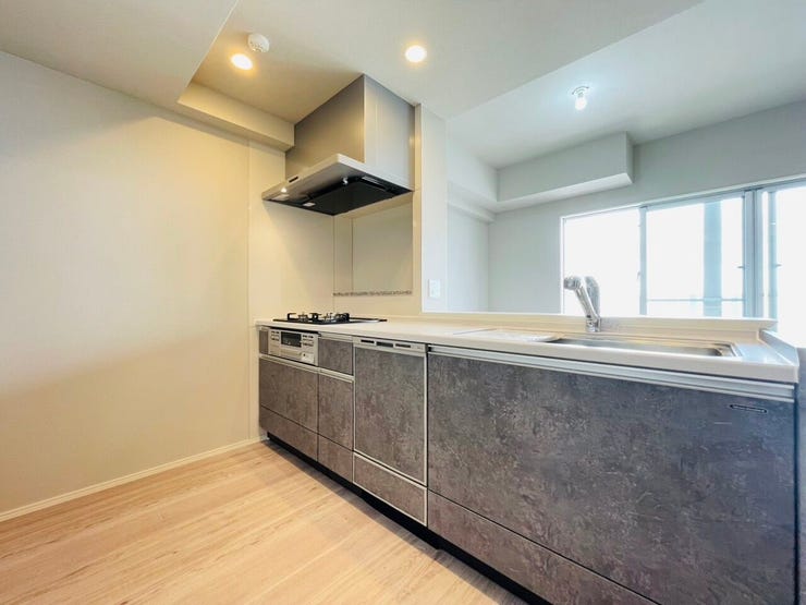 カウンターキッチン:3口コンロ・食洗器付き