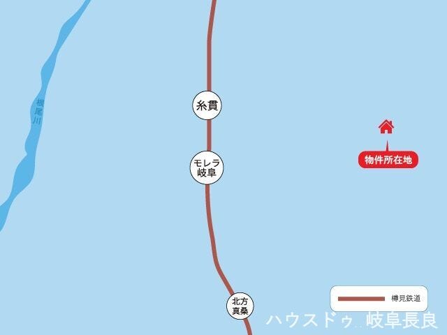 樽見鉄道「モレラ岐阜」まで車14分
