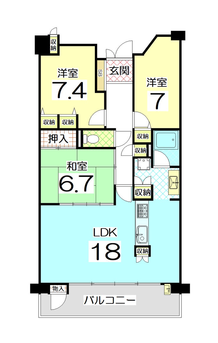 【間取り】
2020年に和室改装済♪