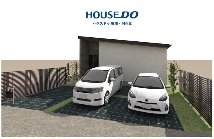 【建物プラン例(外観パース)】
機能美を追求した25坪の平屋スタイルをご提案します 。 階段のないフラットな動線は、あらゆる世代に優しく、日々の暮らしに心のゆとりをもたらします。