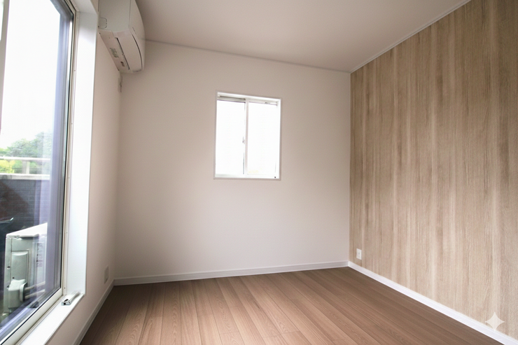 *西側5.3帖洋室*
バルコニーへの出入りが可能な洋室で、明るい室内です。
(CG加工あり。現況と異なる場合があります)