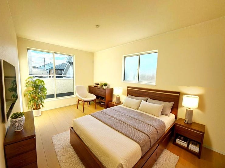 ◎洋室:A棟(11/3撮影)
主寝室の広さは7.5帖!
ベッドなどの家具を置いても十分余裕があります◎