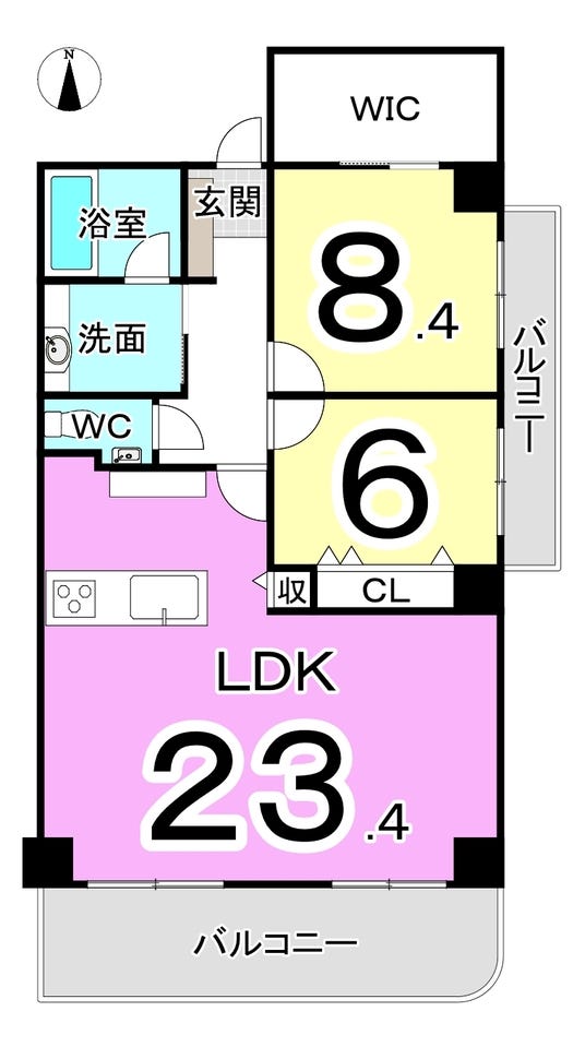 間取り変更プラン例:2LDK