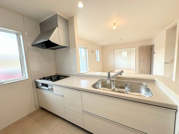 機能面や使いやすさを備えたシステムキッチンで原水・シャワー・浄水をひとつの水栓でスムーズに切り替えられ、とても便利な浄水器がついています。