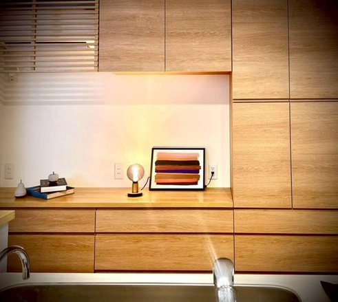 内装と調和されたカップボード