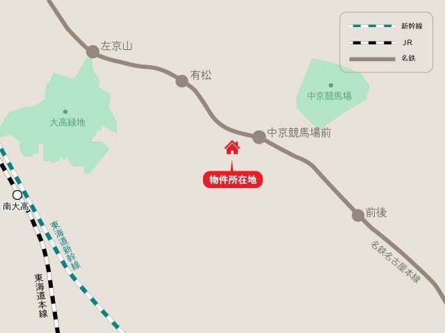 【名鉄名古屋本線/中京競馬場前まで車で5分】